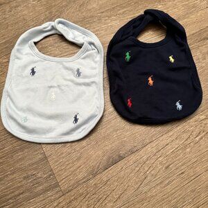 Polo Ralph Lauren Set of 2 Bibs with Ponies